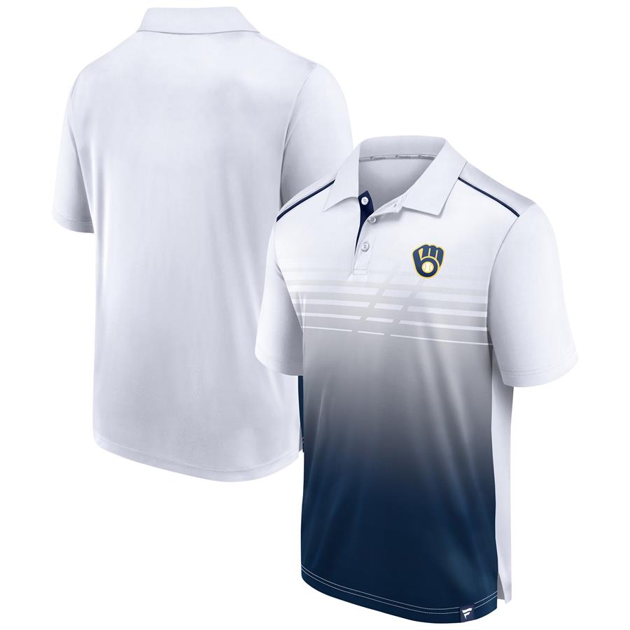 Milwaukee Brewers Fanatics Branded Line Up Team Fade Polo - White