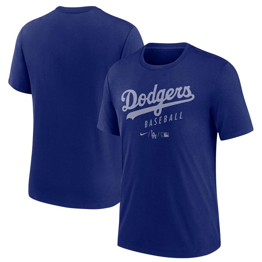 Los Angeles Dodgers Nike Authentic Collection Early Work Performance Tri-Blend T-Shirt - Royal