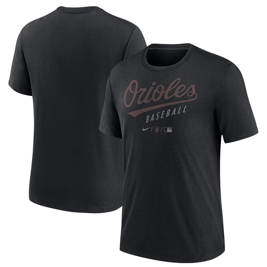 Baltimore Orioles Nike Authentic Collection Early Work Tri-Blend T-Shirt - Black