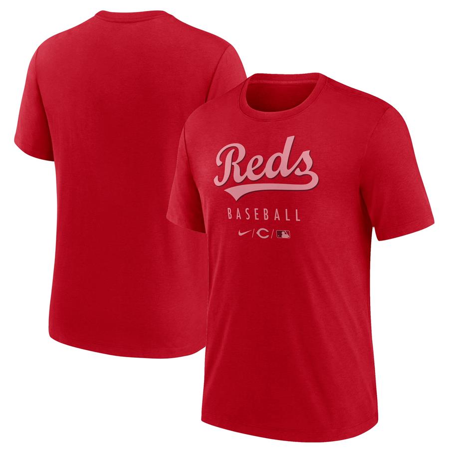 Cincinnati Reds Nike Authentic Collection Early Work Performance Tri-Blend T-Shirt - Red