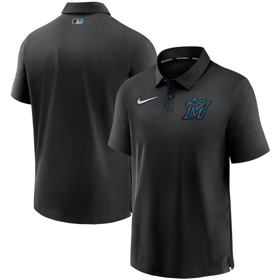 Miami Marlins Nike Authentic Collection Flex Performance Polo - Black