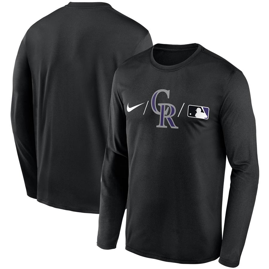 Colorado Rockies Nike Authentic Collection Team Legend Performance Long Sleeve T-Shirt - Black