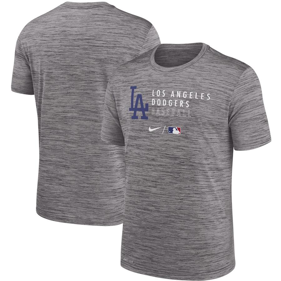 Los Angeles Dodgers Nike Authentic Collection Velocity Practice Performance T-Shirt - Heathered Gray