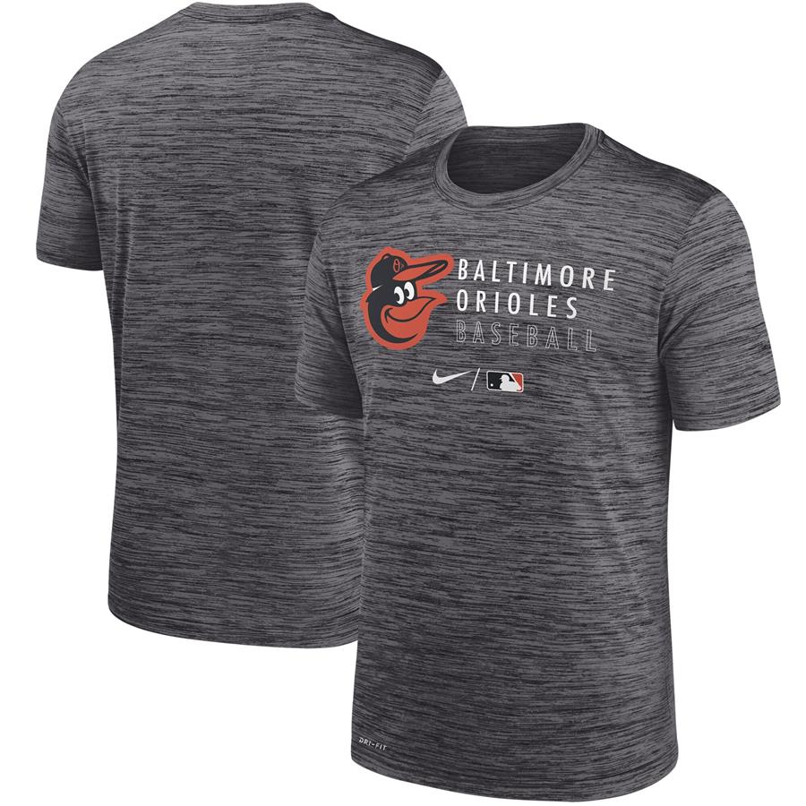 Baltimore Orioles Nike Authentic Collection Velocity Practice Performance T-Shirt - Heathered Black