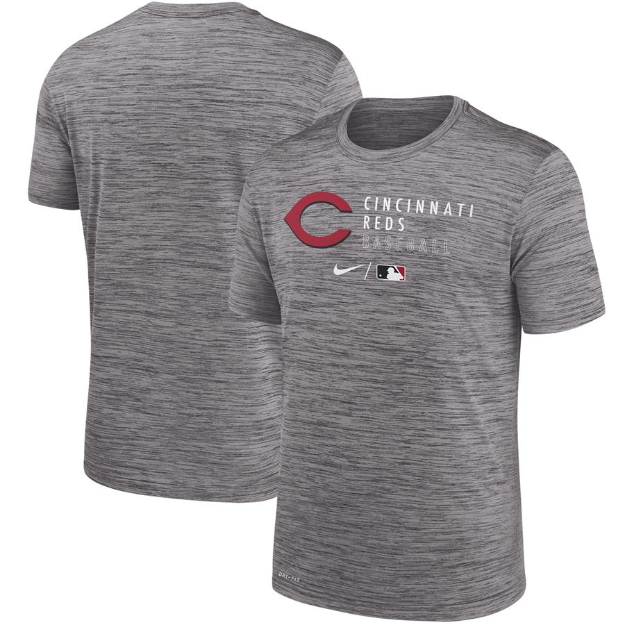Cincinnati Reds Nike Authentic Collection Velocity Practice Performance T-Shirt - Heathered Gray