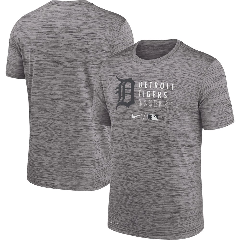 Detroit Tigers Nike Authentic Collection Velocity Practice Performance T-Shirt - Heathered Gray