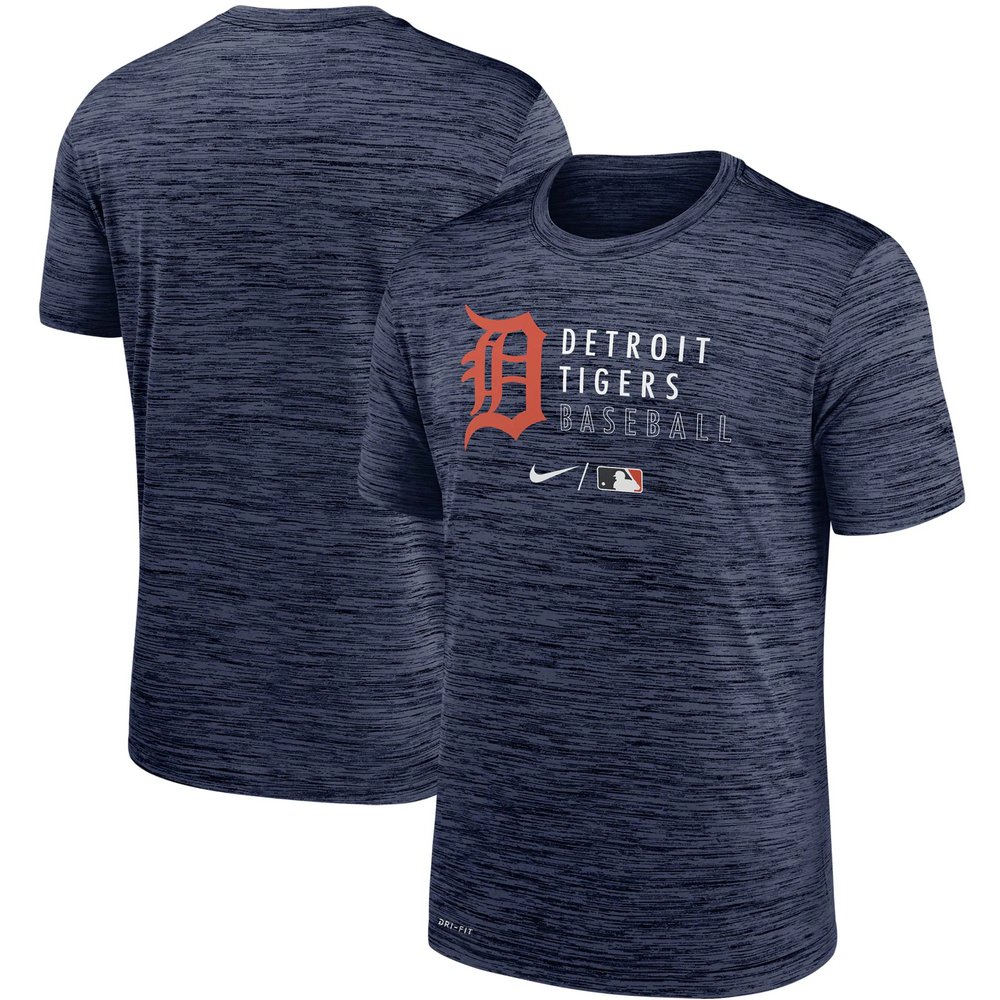 Detroit Tigers Nike Authentic Collection Velocity Practice Performance T-Shirt - Heathered Navy