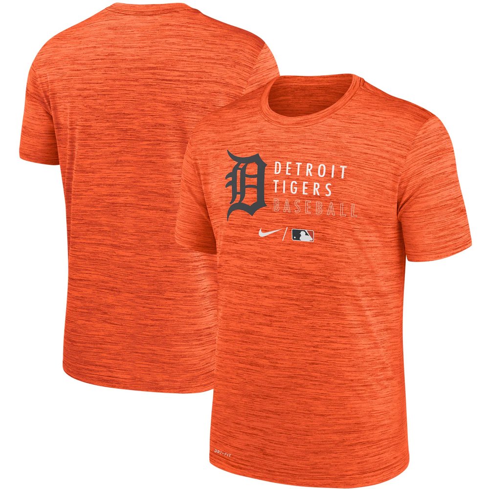 Detroit Tigers Nike Authentic Collection Velocity Practice Performance T-Shirt - Heathered Orange