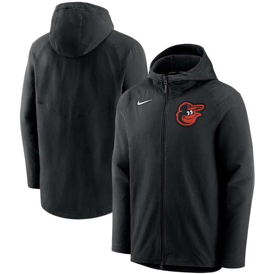 Baltimore Orioles Nike Authentic Collection Pregame Performance Full-Zip Hoodie - Black