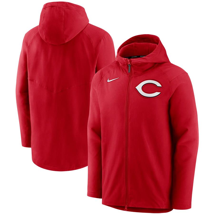 Cincinnati Reds Nike Authentic Collection Pregame Performance Full-Zip Hoodie - Red