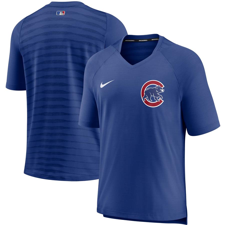 Chicago Cubs Nike Authentic Collection Pregame Performance V-Neck T-Shirt - Royal