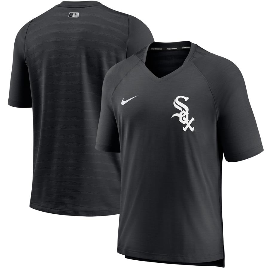 Футболка с V-вырезом Chicago White Sox Nike Authentic Collection Pregame Performance (чёрный)