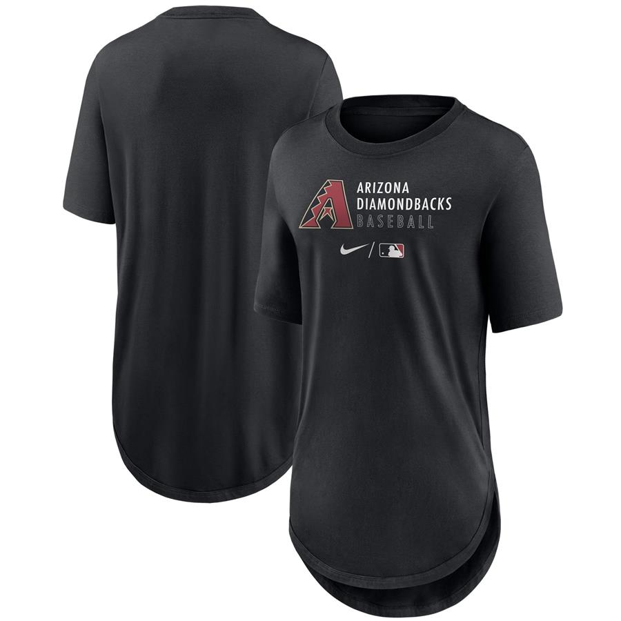 Arizona Diamondbacks Nike Women's Authentic Collection Baseball Fashion Tri-Blend T-Shirt - Black