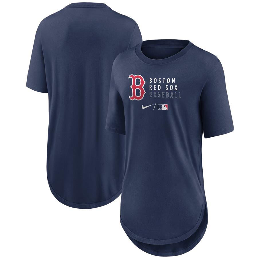 Boston Red Sox Nike Women's Authentic Collection Baseball Fashion Tri-Blend T-Shirt - Navy