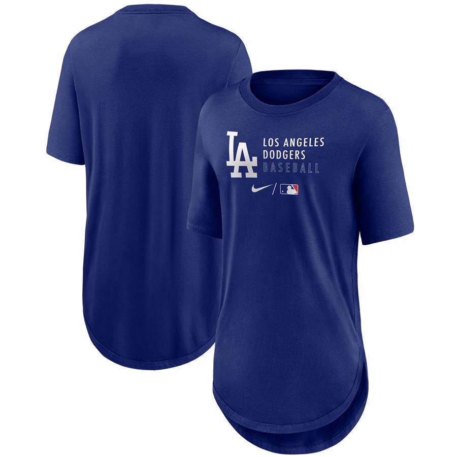 Los Angeles Dodgers Nike Women's Authentic Collection Baseball Fashion Tri-Blend T-Shirt - Royal