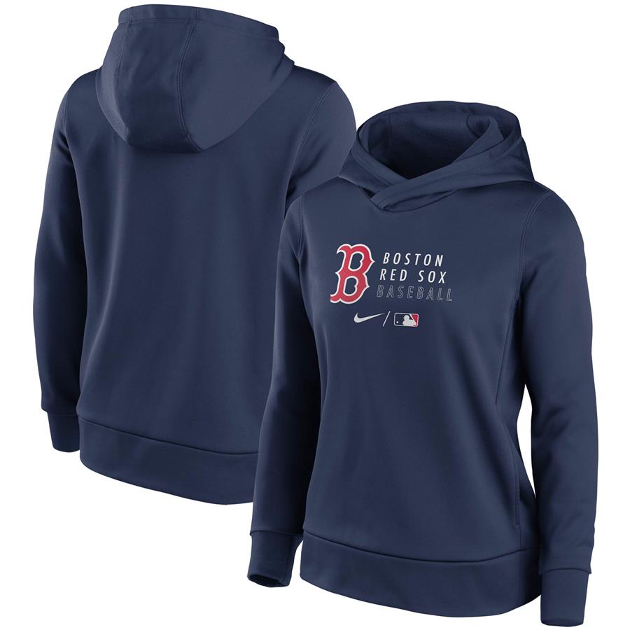 Boston Red Sox Nike Women's Authentic Collection Fleece Pullover Hoodie - Navy