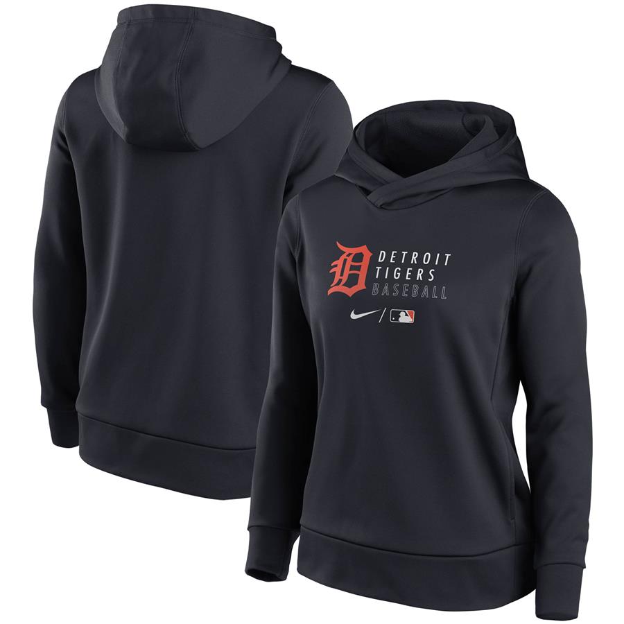 Detroit Tigers Nike Women's Authentic Collection Fleece Pullover Hoodie - Navy
