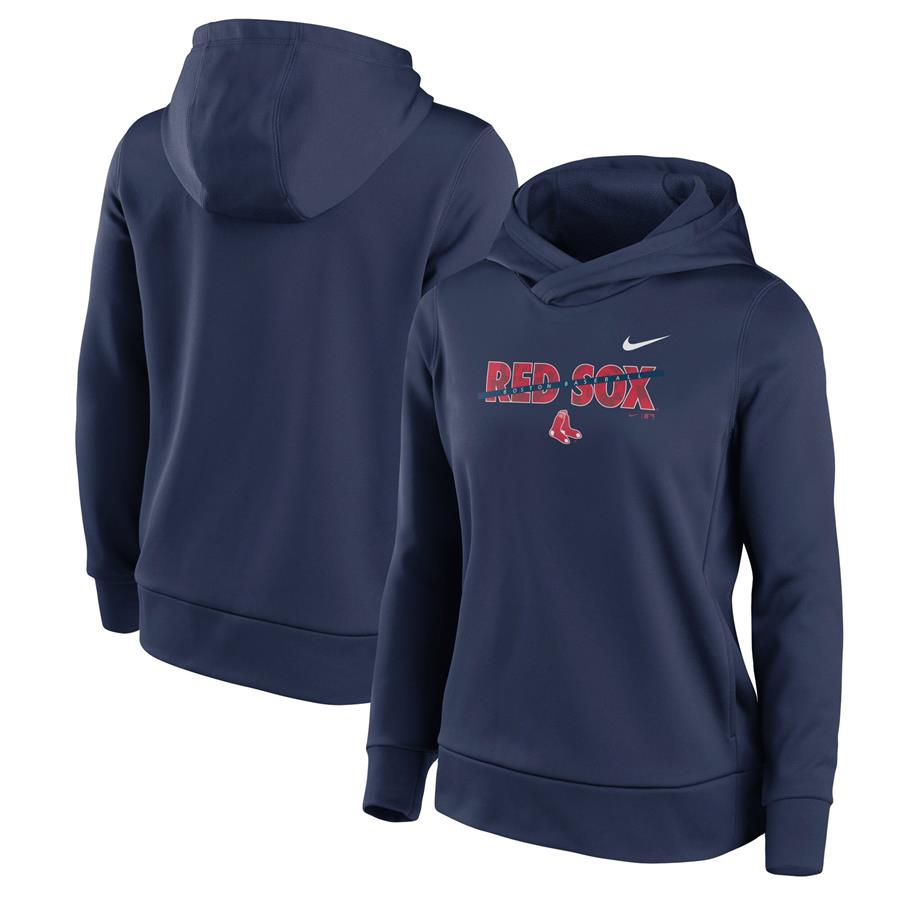 Boston Red Sox Nike Women's Club Angle Performance Pullover Hoodie - Navy
