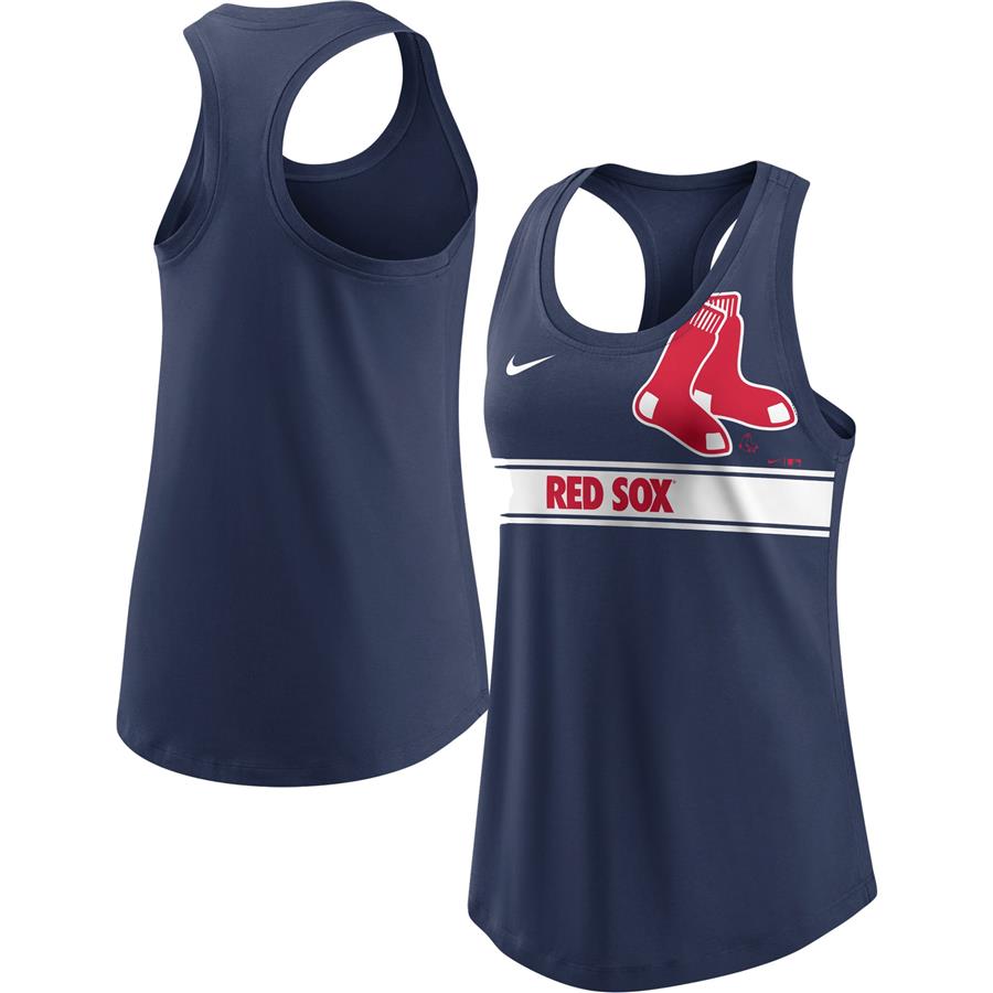 Boston Red Sox Nike Women's Cropped Logo Performance Racerback Tank Top - Navy