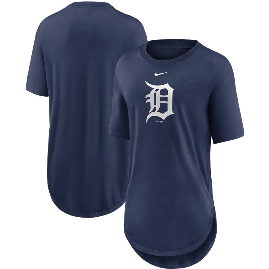 Detroit Tigers Nike Women's Mascot Outline Weekend Tri-Blend T-Shirt - Navy