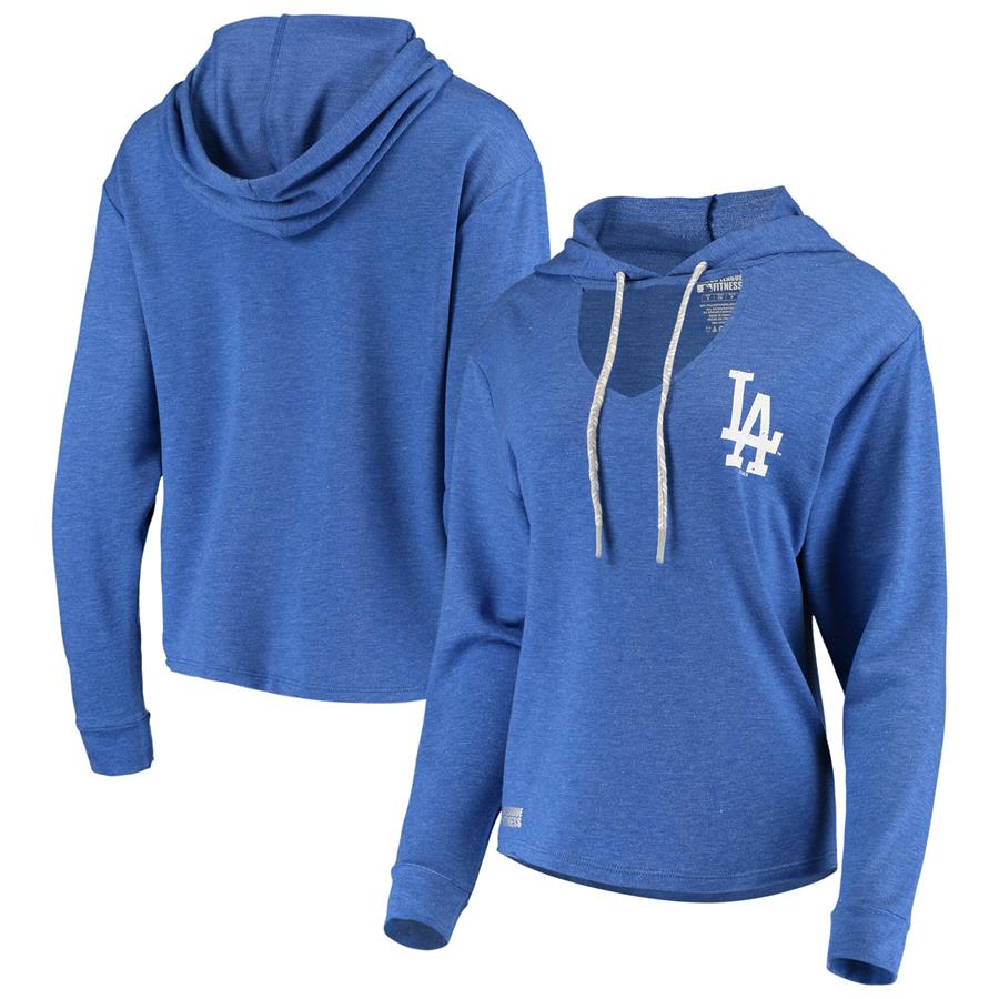 Los Angeles Dodgers Concepts Sport Women's Prodigy Choker Pullover Hoodie - Heathered Royal