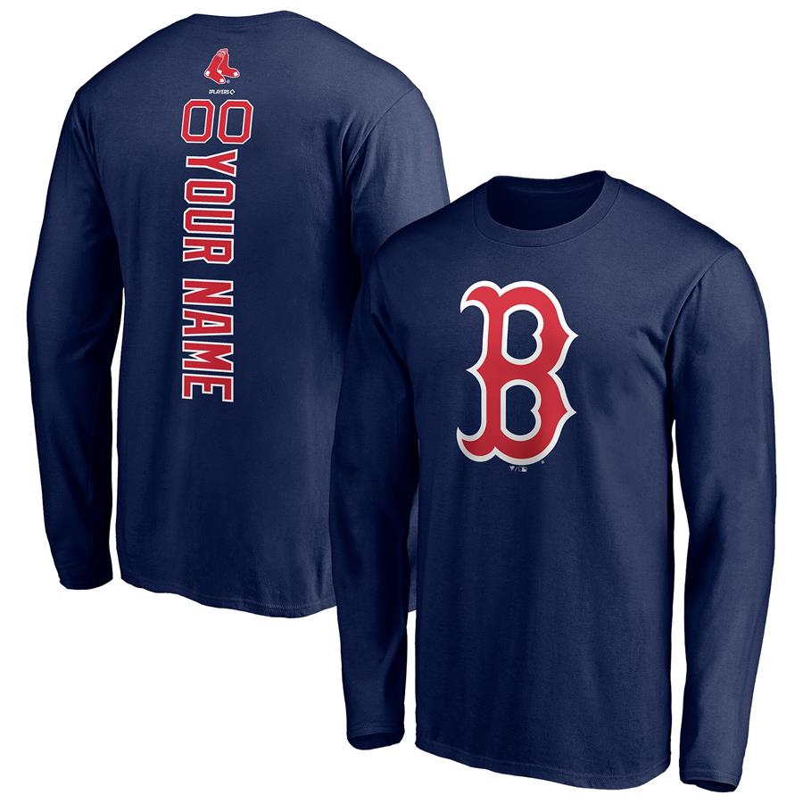 Boston Red Sox Fanatics Branded Personalized Playmaker Name & Number Long Sleeve T-Shirt - Navy