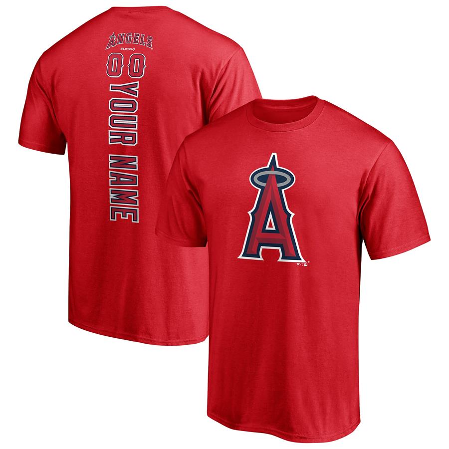 Los Angeles Angels Fanatics Branded Personalized Playmaker Name & Number T-Shirt - Red