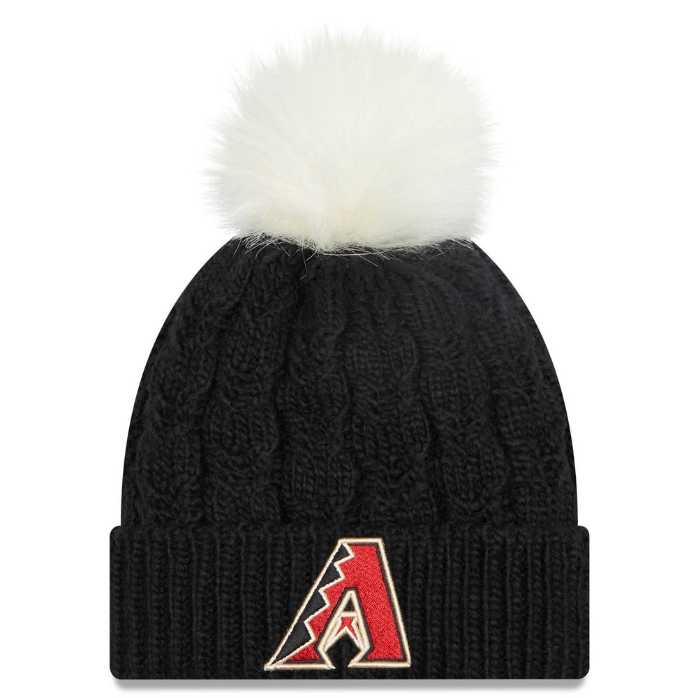 Arizona Diamondbacks New Era Women's Flurry Cuffed Knit Hat with Pom - Black