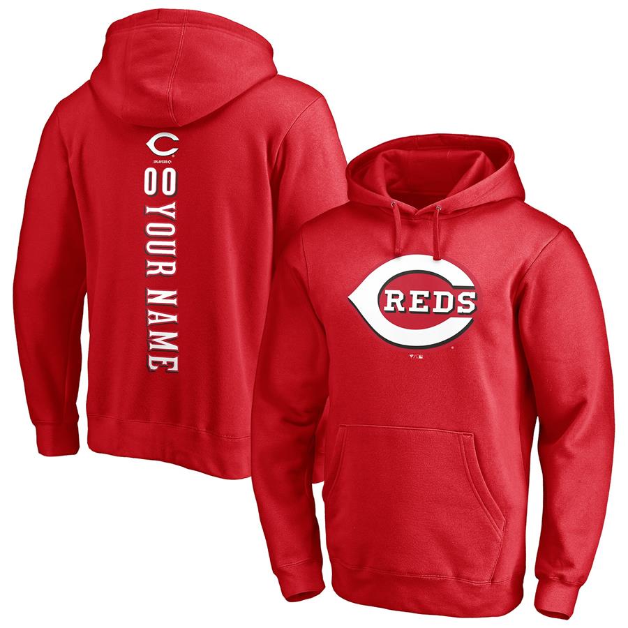 Cincinnati Reds Fanatics Branded Personalized Playmaker Name & Number Pullover Hoodie - Red