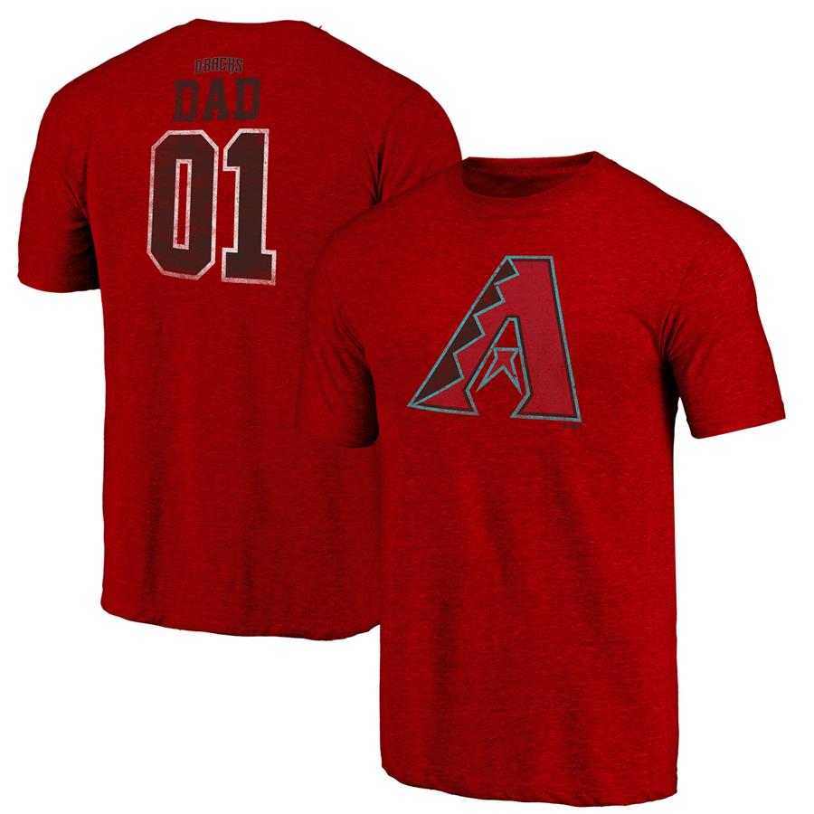 Arizona Diamondbacks Fanatics Branded Father's Day Greatest Dad Tri-Blend T-Shirt - Red