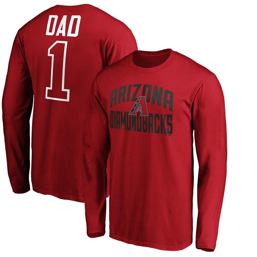 Arizona Diamondbacks Fanatics Branded Father's Day #1 Dad Long Sleeve T-Shirt - Red
