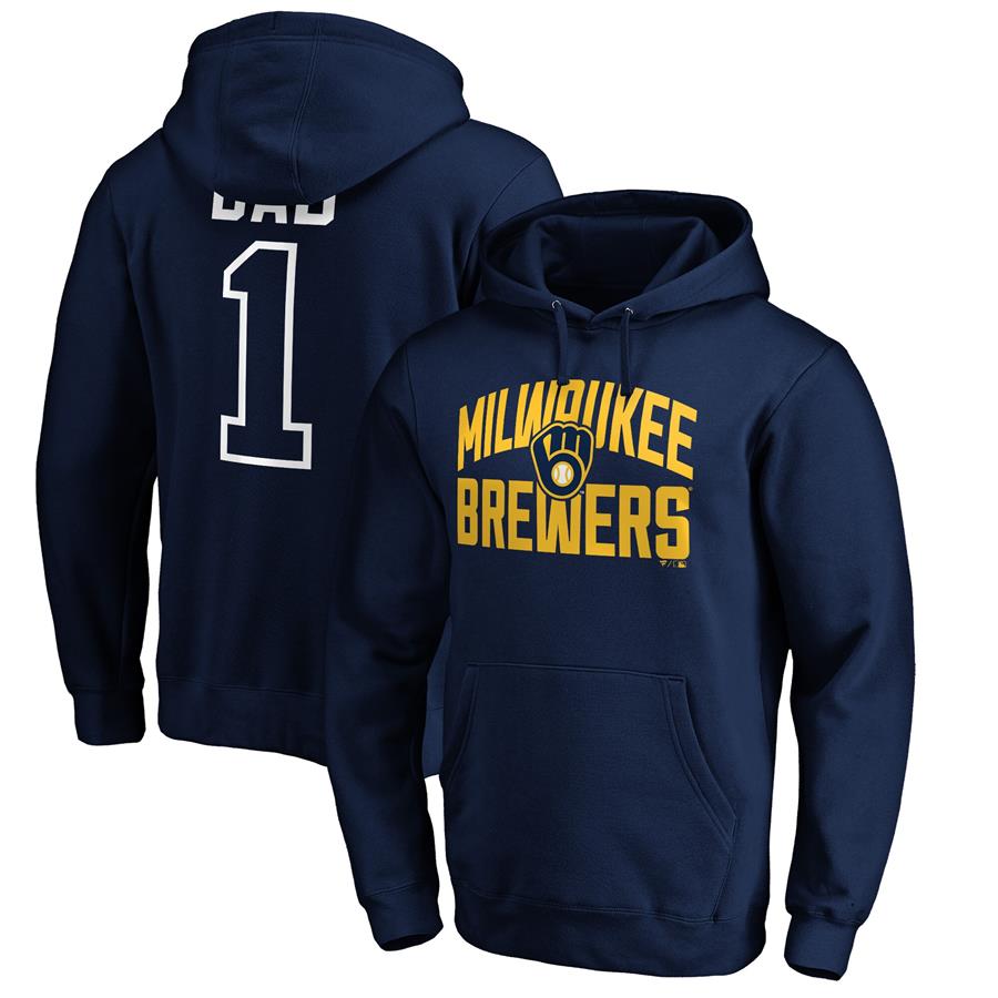 Milwaukee Brewers Fanatics Branded Father's Day #1 Dad Pullover Hoodie - Navy