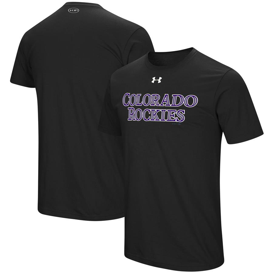 Colorado Rockies Under Armour Wordmark Performance T-Shirt - Black