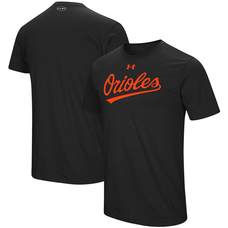 Baltimore Orioles Under Armour Wordmark Performance T-Shirt - Black