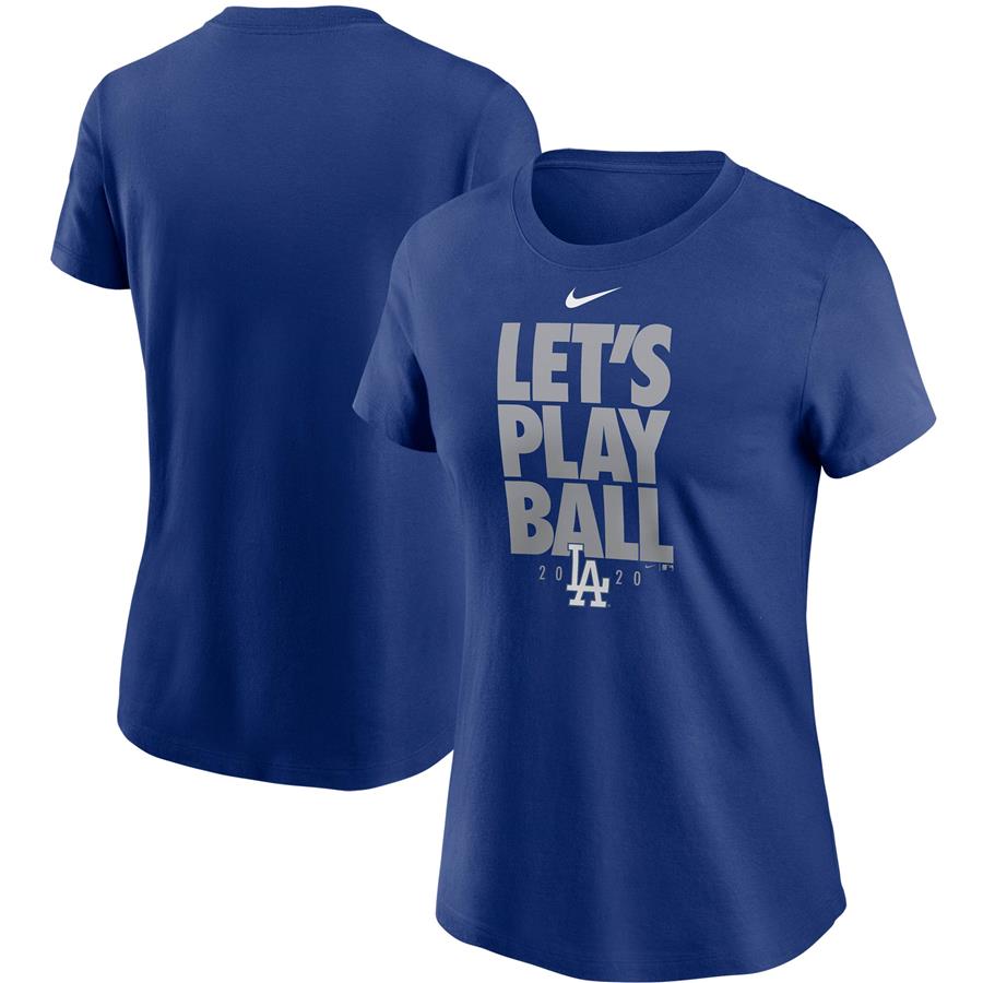 Los Angeles Dodgers Nike Women's Let's Play Ball V-Neck T-Shirt - Royal