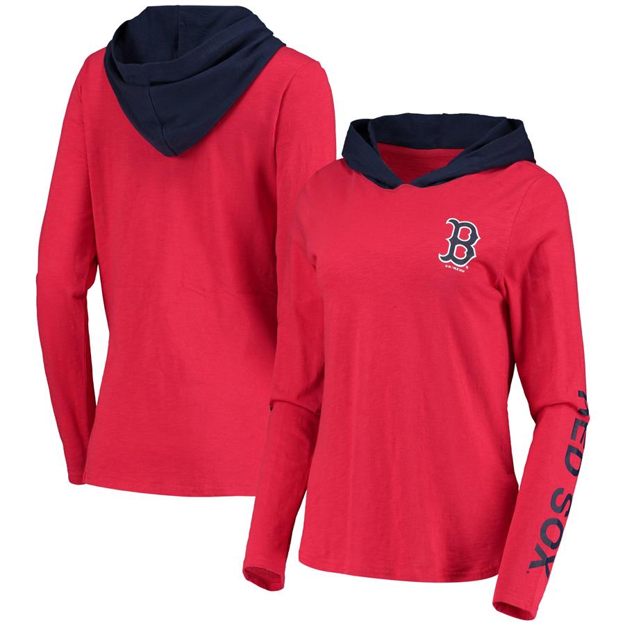 Boston Red Sox G-III 4Her by Carl Banks Women's Crossbar Pullover Hoodie - Red