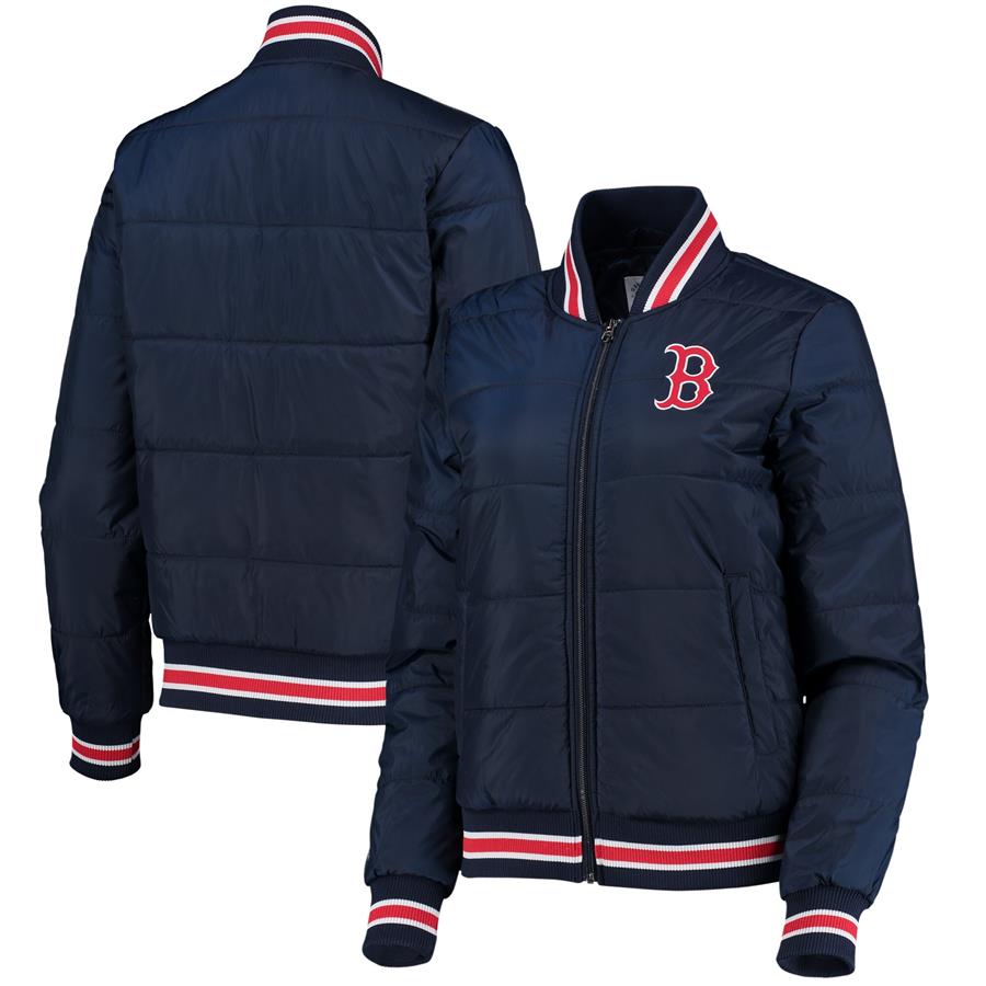 Boston Red Sox G-III 4Her by Carl Banks Women's Field Goal Bomber Full-Zip Jacket - Navy