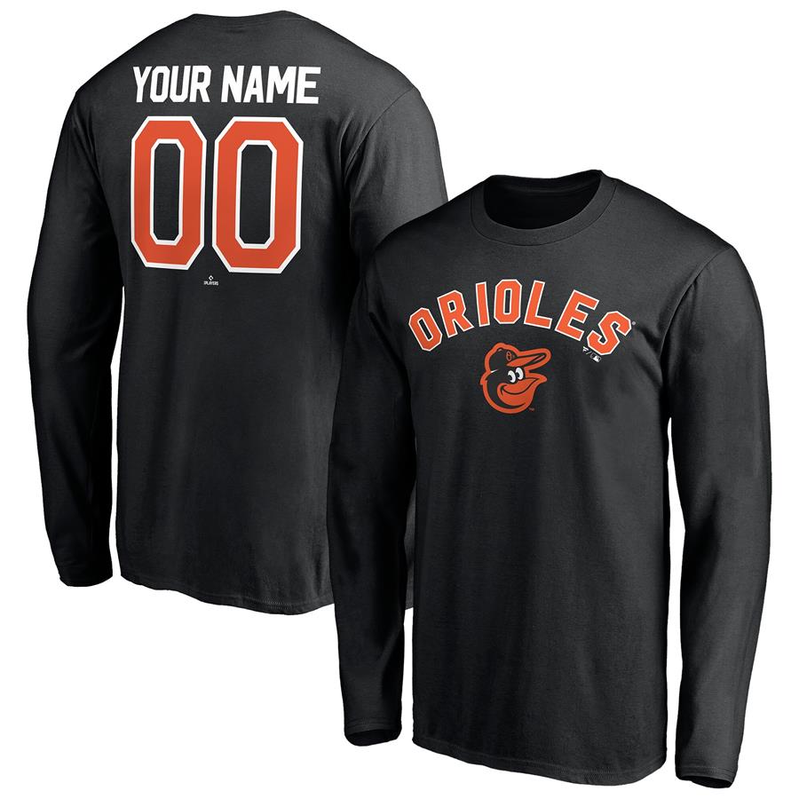 Baltimore Orioles Fanatics Branded Personalized Winning Streak Name & Number Long Sleeve T-Shirt - Black
