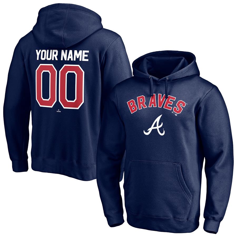 Atlanta Braves Fanatics Branded Personalized Winning Streak Name & Number Pullover Hoodie - Navy