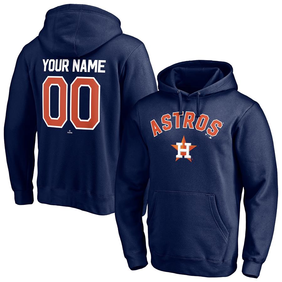 Houston Astros Fanatics Branded Personalized Winning Streak Name & Number Pullover Hoodie - Navy