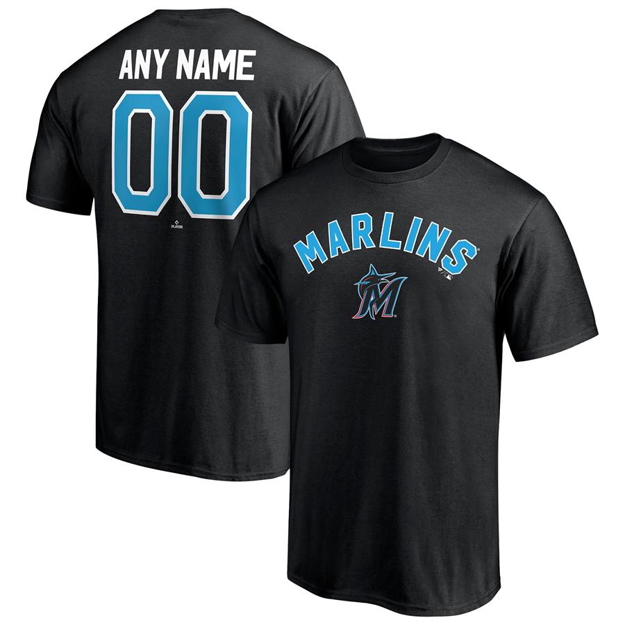 Miami Marlins Fanatics Branded Personalized Team Winning Streak Name & Number T-Shirt - Black
