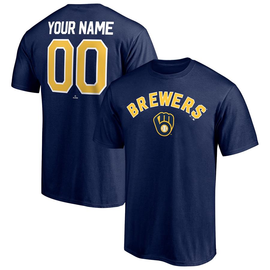 Milwaukee Brewers Fanatics Branded Personalized Team Winning Streak Name & Number T-Shirt - Navy