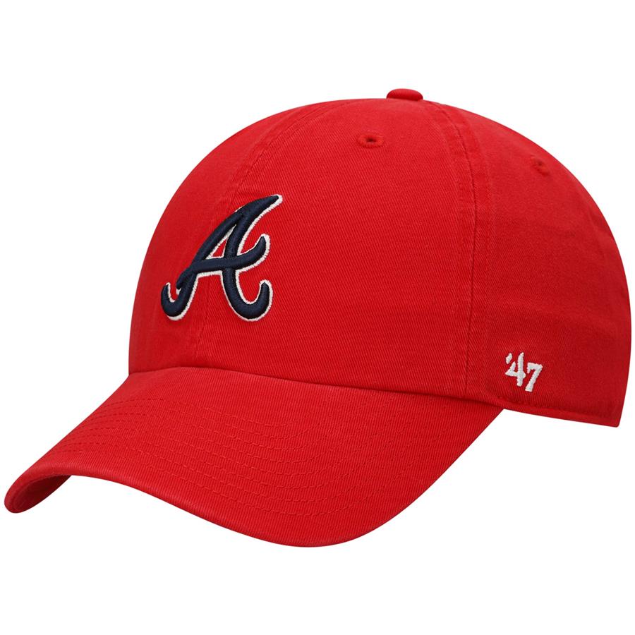 Atlanta Braves '47 Team Clean Up Adjustable Hat - Red