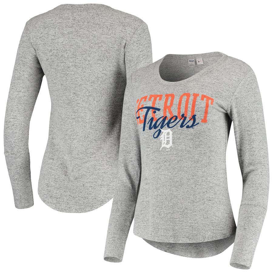 Detroit Tigers Concepts Sport Women's Tri-Blend Long Sleeve T-Shirt - Heathered Gray
