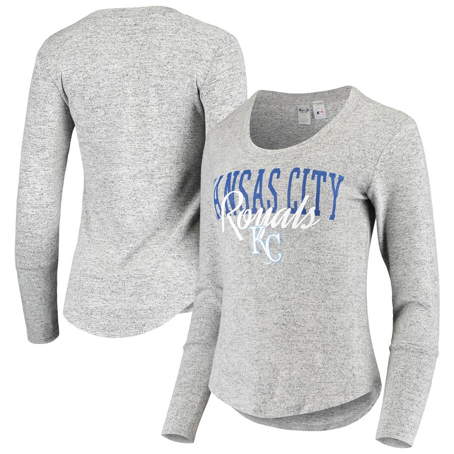Kansas City Royals Concepts Sport Women's Tri-Blend Long Sleeve T-Shirt - Heathered Gray