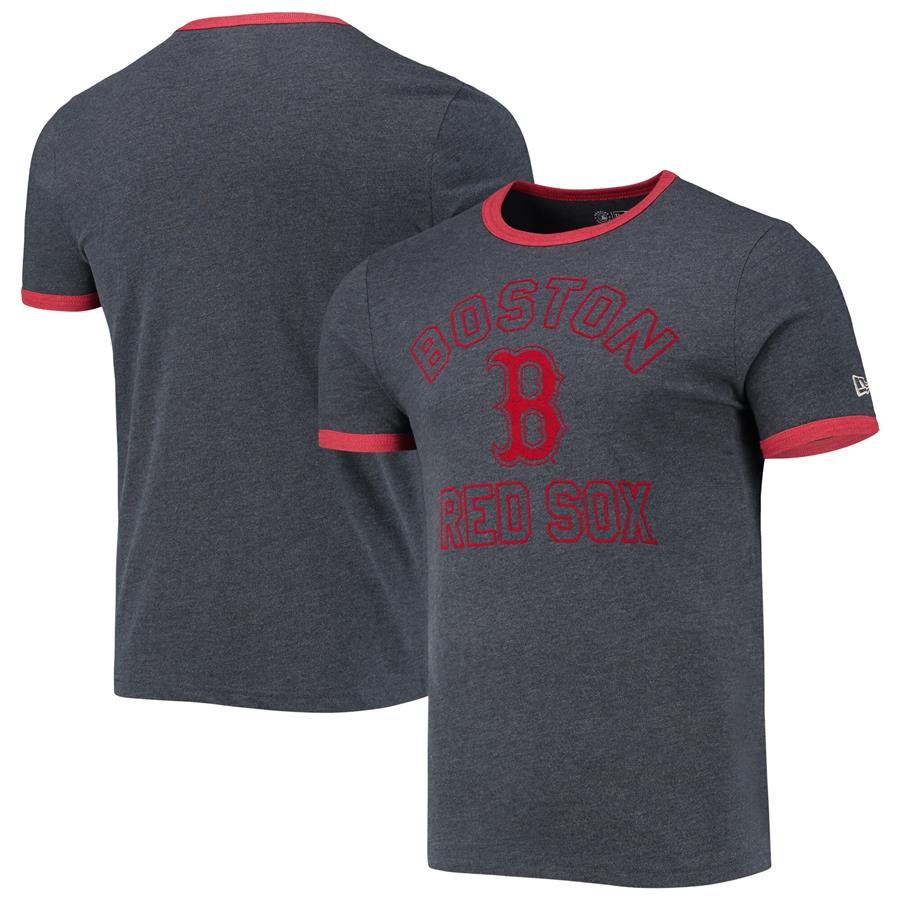 Boston Red Sox New Era Brushed Ringer T-Shirt - Heathered Navy