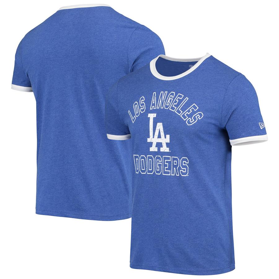 Los Angeles Dodgers New Era Brushed Ringer T-Shirt - Heathered Royal