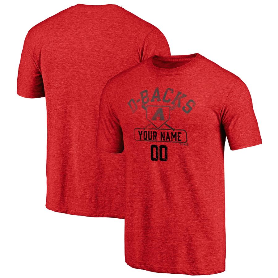 Arizona Diamondbacks Fanatics Branded Personalized Baserunner Tri-Blend T-Shirt - Red