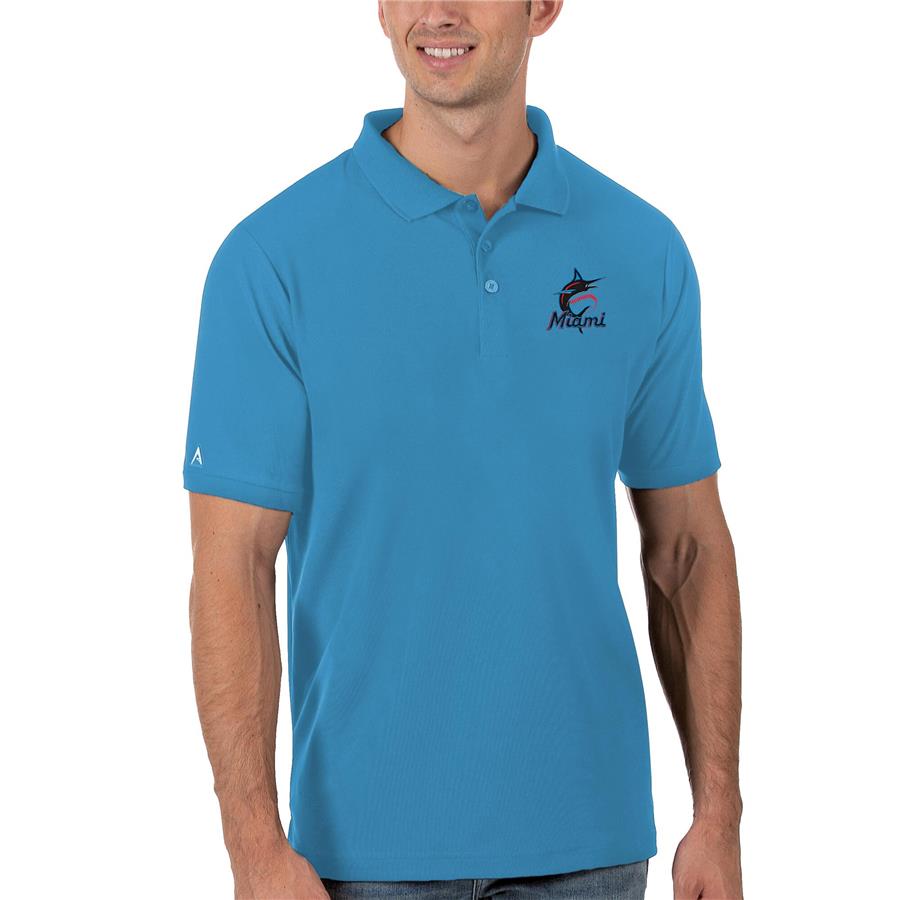 Miami Marlins Antigua Legacy Pique Polo - Blue
