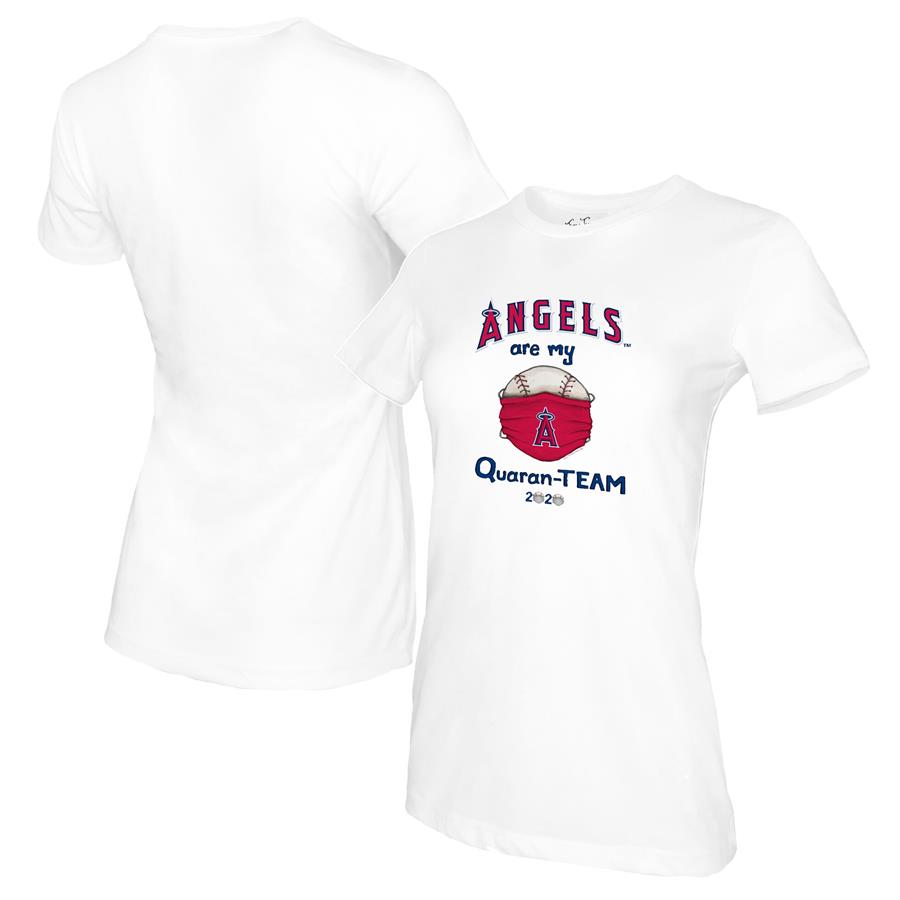 Los Angeles Angels Tiny Turnip Women's QuaranTeam T-Shirt - White